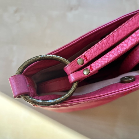 Lucky Brand Coral-Pink Leather Crossbody with Tassel - Picture 12 of 12